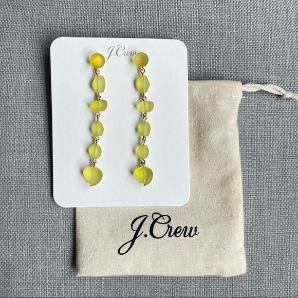 J.Crew Stacked Sea Glass Drop Earrings with a pouch - Picture 2 of 5